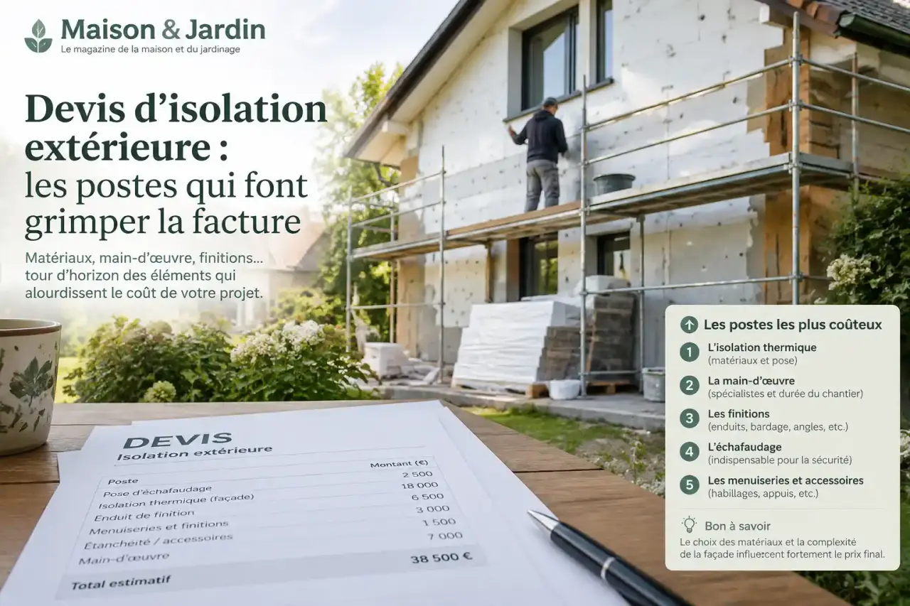 Devis d’isolation extérieure : les postes qui font grimper la facture
